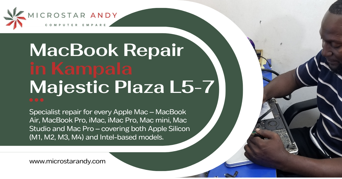 Microstar Andy independent Mac repair Kampala at Majestic Plaza